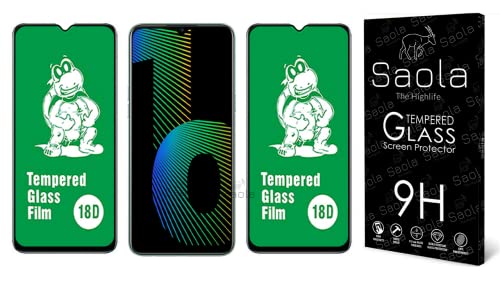 Image of Saola 18D Tempered Glass With Inbuilt AirBag Borders For Realme Narzo 10 (Pack Of 2) with Free Installation Kit. Full screen Coverage - 6.5 inch