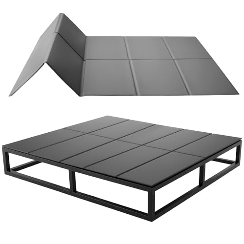 VEVOR Bunkie Board Cal King Size 72.4 x 83.8 in Foldable Bed Board Under Mattress with Hook-and-Loop Straps PP Core with 600D Oxford Fabric Anti-Sag for Metal Frames Bunk Beds and Sleeper Sofas