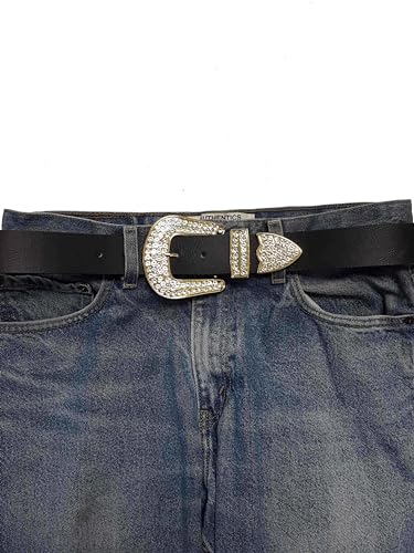 Western Rhinestone Gold Buckle Belt2