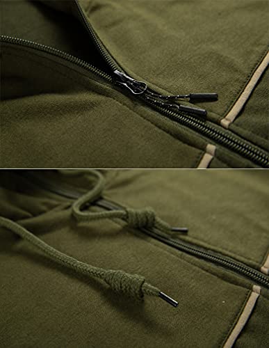 Cofouen Men's Tracksuits 2 Piece Outfit Sports Jogging Suits Sets Hooded Athletic Sweatsuits Army Green Xl #TOP2