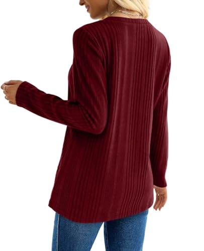 Image of XIEERDUO Long Sleeve Tops for Women Tunics Buttons Front Slit