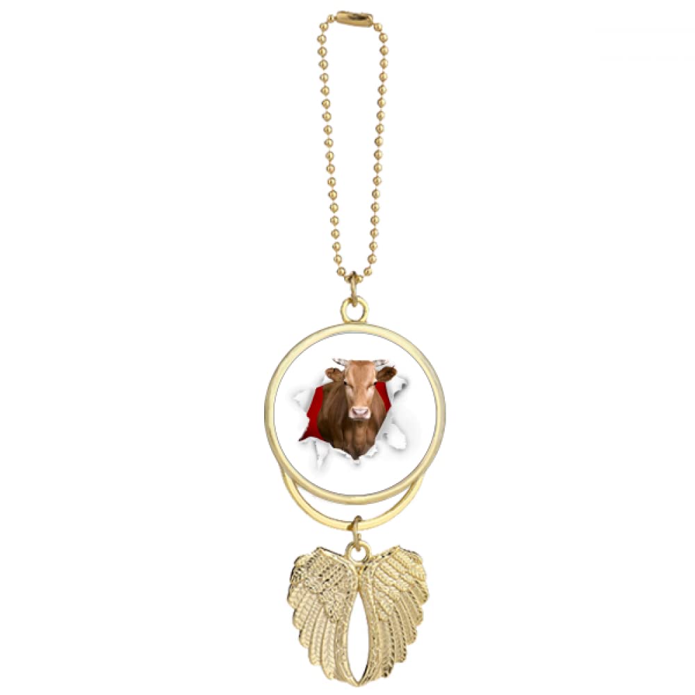 N /AN/A Animal Paper Break Shocks Bulls Car Keychain Angel Wing Pendant