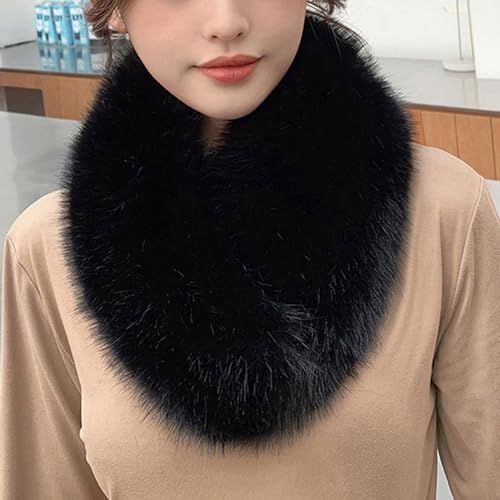 Imitation Fur Scarf,Womens Warm Thicken Solid Collar Scarves,Women Winter Fur Neck Warmer Scarf3
