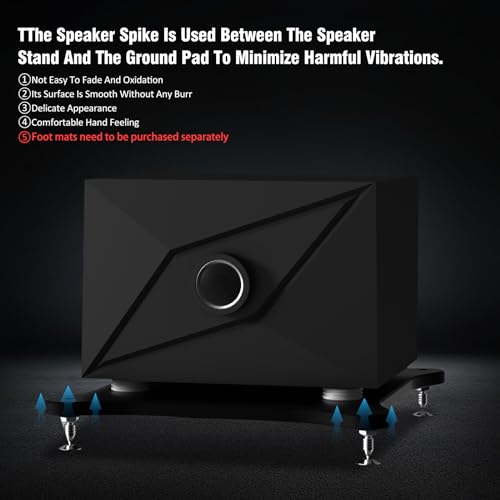 Image of Monosaudio Speaker Spikes, 4 Pcs HiFi Speaker Anti-Vibration Spikes (Without Spike Pad), Isolation Spikes Stand Foot for Speaker, Subwoofer, Amplifier, CD DVD Player(M8)