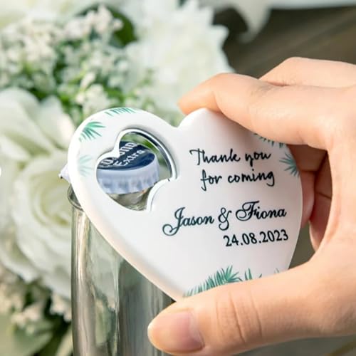 Décapsuleur personnalisé cœur (20 pcs) - Cadeau mariage invités vrac