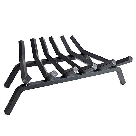 Fireplace Log Grate 23 inch - 6 Bar Fire Grates - Heavy Duty 3/4” Wide Solid Steel - For Indoor Chimney Hearth Outdoor Fire Place Kindling Tool Pit Wrought Iron Wood Stove Firewood Burning Rack Holder