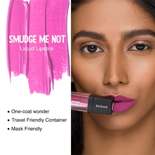 Image of SUGAR Cosmetics Smudge Me Not Liquid Lipsticks for Women | Transferproof & Waterproof | Lasts 12+ Hours | Matte Lipstick | 4.5ml - 45 Grape Drape (Deep Mauve with hints of Purple)