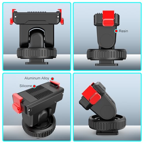 HAFOKO Osmo Action Cámara Frío Zapata Adaptador Compatible para DJI Osmo Action 5 Pro/4/3, Magnético Rápido Adaptador Montar con 1/4", 180° Inclinación Ajustable Compatible para DJI OSMO 360 - imagen 5