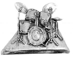 Anstecknadel Pin Musik Schlagzeug Rot