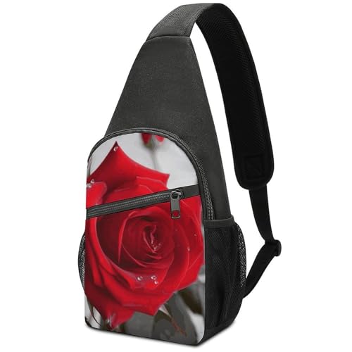 Mochila cruzada casual Red Rose2 para senderismo y viaje miniatura 1