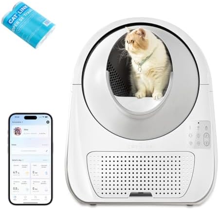CATLINK Pro-X Self-Cleaning Cat Litter Tray with APP-13L Waste Co...