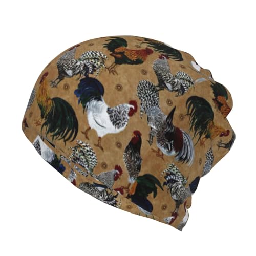 KAPPTYY Polaina de invierno con estampado de gallo y pollo, polainas de esquí para hombres y mujeres, gorro con bufanda y máscara, color negro