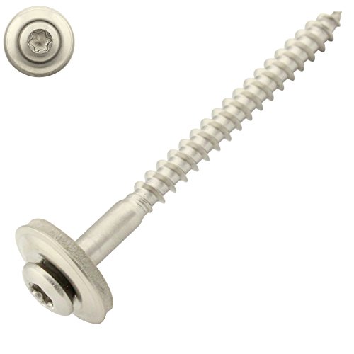 100 Stück Spenglerschrauben mit EPDM Dichtscheibe - 15 mm - Innensechsrund TX - 4 5x60 mm DIN7995 Edelstahl A2 V2A - SC-Normteile