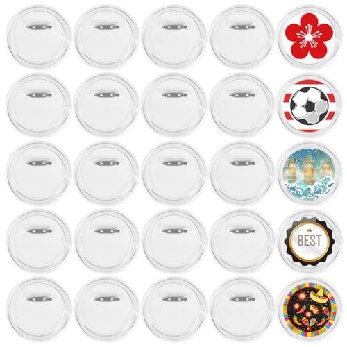 Boutons transparents pour badge de 8,9 cm évitant l'usage d'une machine