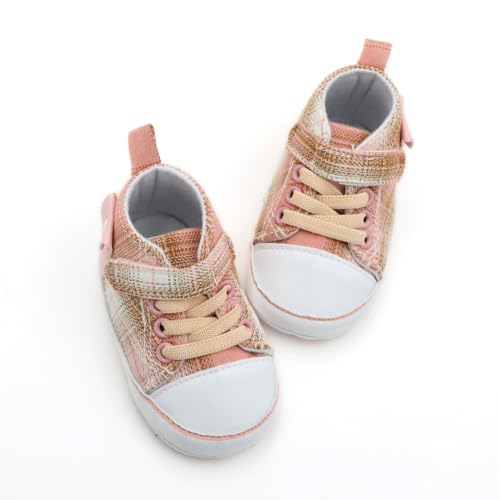 Checkered Canvas Shoes for Baby Boys and Girls,Lightweight and Breathable，0-18Months Infant Firstwalk Sneakers2