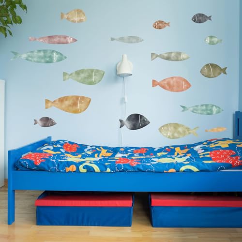Vinilos Decorativos Pared Peces Oceánicos Boho miniatura 4