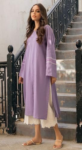 Image of ANNI Designer Women's Rayon Viscose Straight Solid Pakistani Kurta