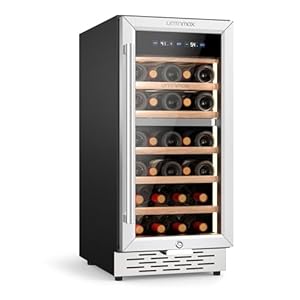 33 Bottles Wine Fridge Dual Zone Wine Cooler Refrigerator, 41-68℉ Freestanding Wine Cellar Built In for Red/White/Champagne, Temperature Memory Quiet Compressor Kitchen/Office, Stainless Steel
