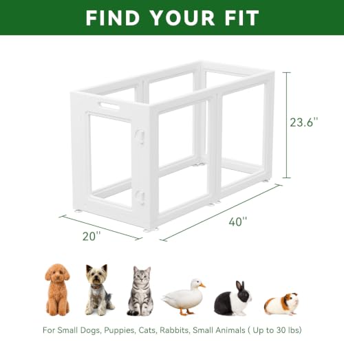 Image of EVERFRONT Clear Acrylic Dog Playpen - Clear Dog Play Pen - Easy Assemble Acrylic Dog Playpen - Puppy Playpen, Cat Playpen, Small Animal Playpen, Dog Play Pen Indoors