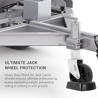 AR-PRO Jack Wheel Chock Stabilizer - Heavy Duty Rubber Travel Trailer Jack Caster Wheel Dock 6" Single Wheel Stopper for Boat RV Trailers and Caravans