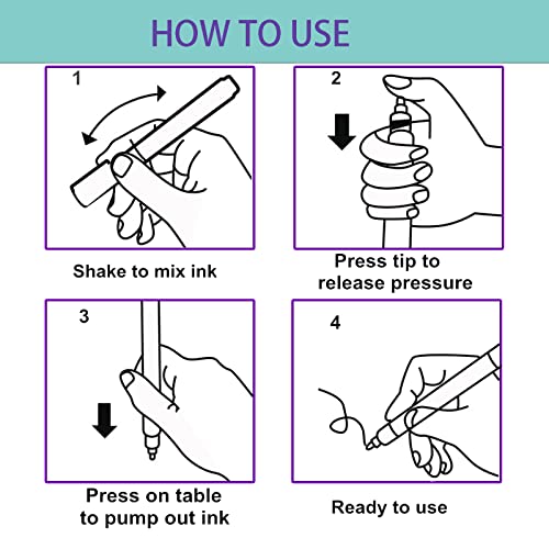 Glbum Shimmer Marker Set-12 Colors Outline Markers,Super Squiggles Outline Markers,Outline Markers Self-Outline Metallic Markers For Art, Drawing,Crafting #TOP4