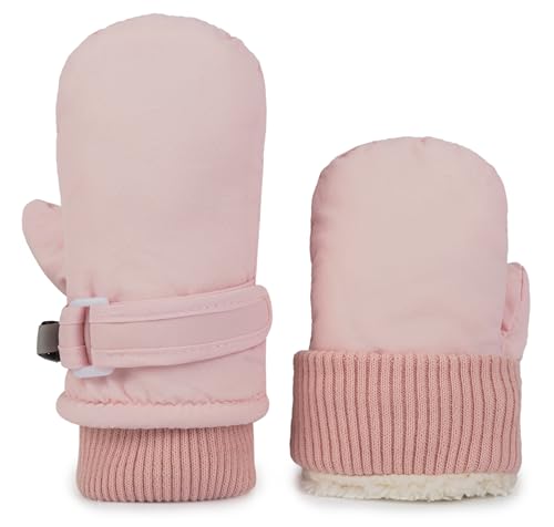 INOGIH Kids Toddler Snow Mittens Winter Cold Weather Fleece WarmWater-repellent Ski-Mittens for Baby Girls Boys 6