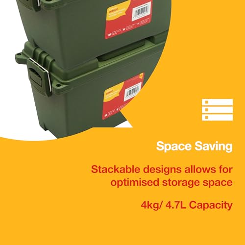 Amtech - Plastic Tool Box, Waterproof Storage Box with Twin Locking Points for Secure Storage, Durable Toolbox for Daily Use, Stackable Space-Saving Design, Maximum Capacity of 4kg/ 4.7L 5 Amtech - Plastic Tool Box, Waterproof Storage Box with Twin Locking Points for Secure Storage, Durable Toolbox for Daily Use, Stackable Space-Saving Design, Maximum Capacity of 4kg/ 4.7L - Image 5
