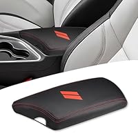 Auto Armlehne Kissen für Dodge Challenger 2015-2023, Mittelkonsole Armlehnen Auflage Armlehnenpolster PU-Leder Armlehnenkissen Wasserdicht Zubehör