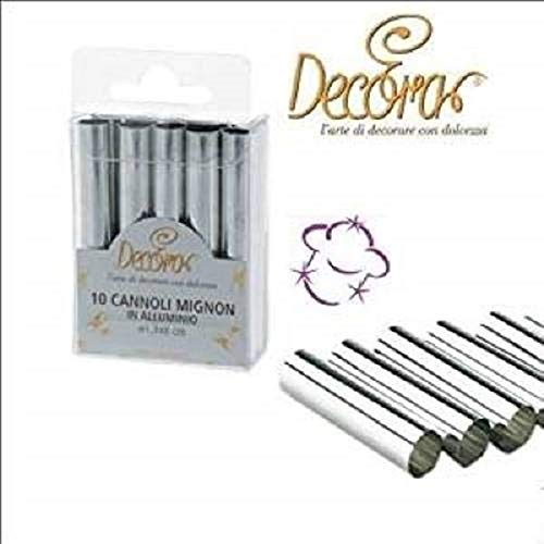Confezione 10 stampi cannoli mignon decora cake