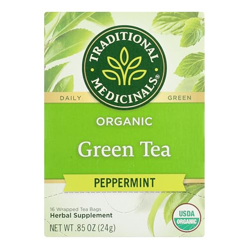 Traditional Medicinals, Tea Green Peppermint Organic, 16 Count