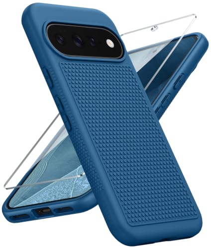 Image of FNTCASE for 11 /11 Pro Case: Soft TPU Non Slip Blue | With Screen Protector, Shockproof Drop Protection, Matte Textured Protective Cell Phone Cover, for Daily Use, Blue