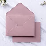 PONATIA 50 PCS/Pack A7 Envelopes, 5.25 x 7.25'' Matte Dusty Rose Envelope, Perfect 5x7 envelopes For Wedding Invitation Cards, Christmas Gift Cards Envelopes, Acrylic Invitations, Photos