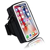 MOVOYEE Phone Holder for Running Armband Cell Phone Holder iPhone 16 16e 15 14 13 12 11 Pro Max Xs Xr X Plus SE Mini Galaxy Ultra S25 Note, Sports Arm Bag Bands Fit Exercise Gym Workout Runner Hiking