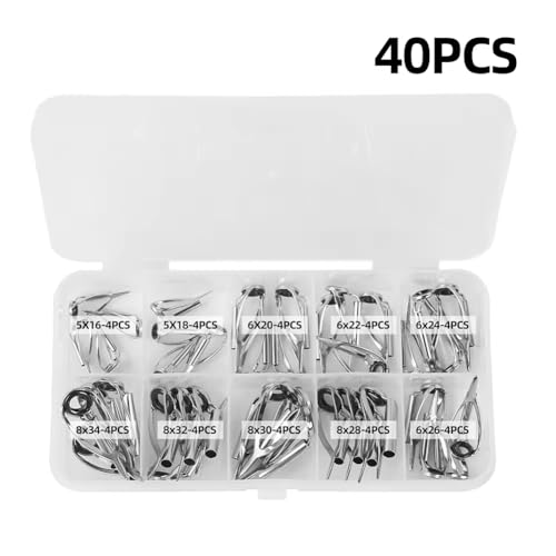 Kit de anillos guía para caña de pescar de acero inoxidable 10 piezas miniatura 4