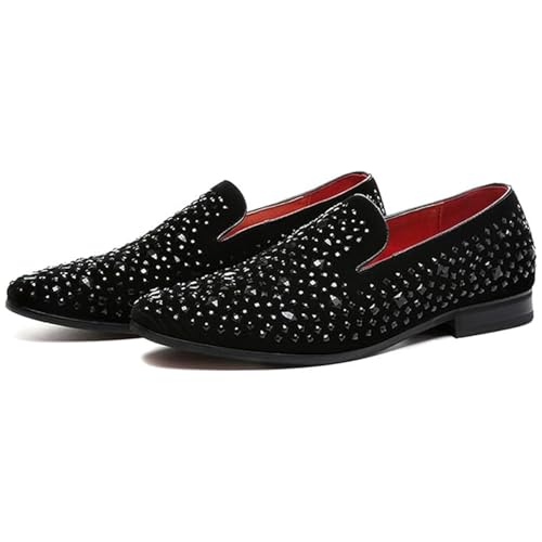 Men Shiny Loafers Slip On Leather Wedding Party Formal Dress Penny Stage Fashion Glitter Shoes2