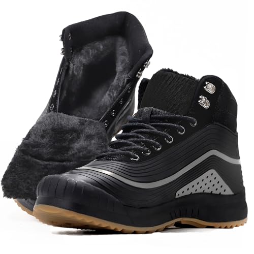 ulogu Snow Boots for Men Women丨Insulated Waterproof Fur Lined Booties丨Non Slip Lightweight Winter Shoes