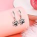 FANZE 925 Sterling Silver Dogs Paws Footprint Drop Dangle Earrings for Women with Cubic Zircon Cute Jewelry Gift for Bitrhday Anniversary Chrismas Black Sliver-Tone