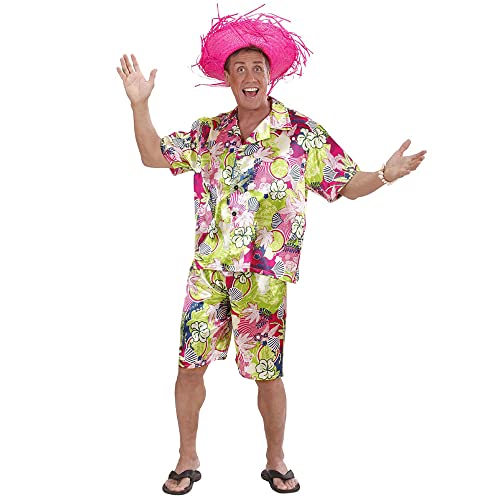W WIDMANN MILANO Party Fashion - Disfraz de hawaiano, camisa y pantalones cortos, fiesta en la playa, fiesta de verano, carnaval