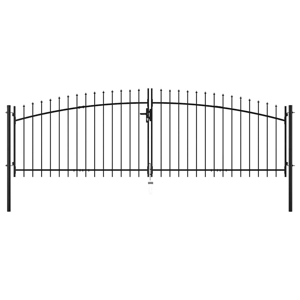 vidaXL Puerta Doble para Valla Woerden con Puntas de Lanza Hogar Huerto Piscina Porche Cancela Pórtico Portillo Portón Abertura Paso Bricolaje 400x149,5 cm