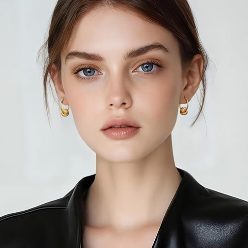 14K Gold Hoop Earrings for Women Gold Earrings for Women Hoop Knot Earring for Womens Hoops Hypoallergenic Rotating Flower Knot Design Dainty Hoops Earring for Womens Trendy 20mm3