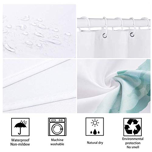 YCDtop LGBT Pride Regenbogen Holz Duschvorhang Sets rutschfeste Teppiche Toilettendeckelabdeckung und Badematte wasserdichte Badvorhänge 180x180cm (71x71in) – Bild 6