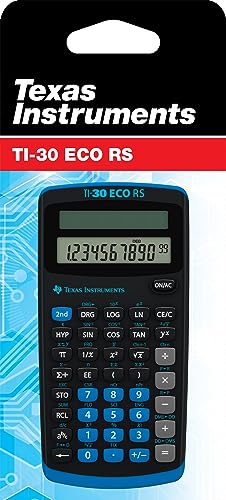 Texas Instruments TI-30 ECO RS Schulrechner, Technisch-Wissenschaftlich (Einzeiliges 10-stelliges Display, Solarbetrieb) Schwarz – Bild 3