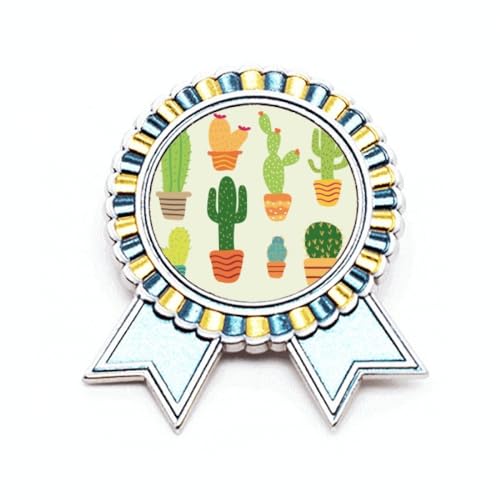 Broche cactus en pot métal M : finis les vêtements ternes grâce au motif plantes grasses