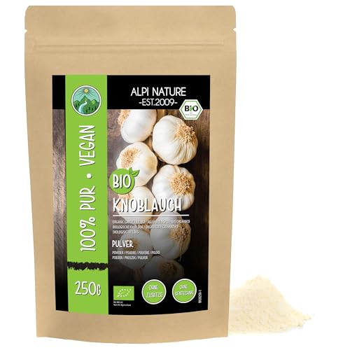Alpi Nature Ajo en Polvo Orgánico 250g, Ajo bio Seco Molido, Condimento de Ajo en Polvo para Cocinar