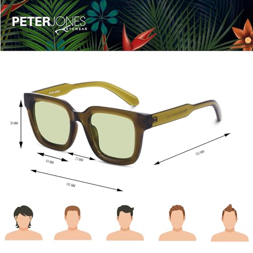 Image of Peter Jones Unisex Large Square UV /UB Protected Sunglasses (3803)