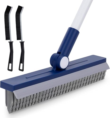 IVYROLL Grout Brush with Long Handle Grout Cleaner Brush for Tile Floors Stiff Bristles for Crevice Tile Line Shower Kitchen Bathroom