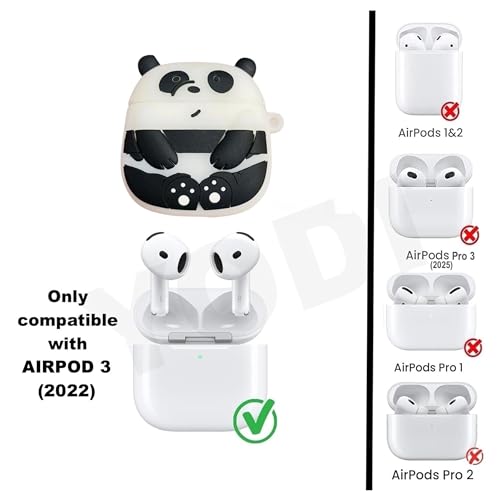Image of YODI Case Cover for Airpods Pro|Pro 2|Airpods Pro 3|Airpods 4 Pouch, Silicone Cases with Cleaner Kit 360 Drop Protection,Shock-Resistant ((White Bear), Airpods 3 (2022))