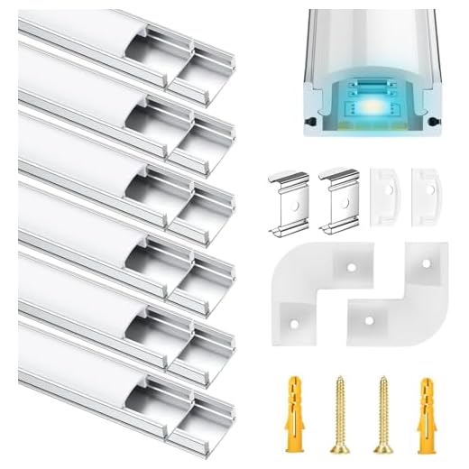 LED Aluminium Profil 12 x 1m LED Aluminium Profil mit Weiß Milchige Abdeckung, Endkappen, und Montageklammer für LED-Streifen (U-profil-silbrig-12m)LED-Streifen Nicht Im Lieferumfang Enthalten