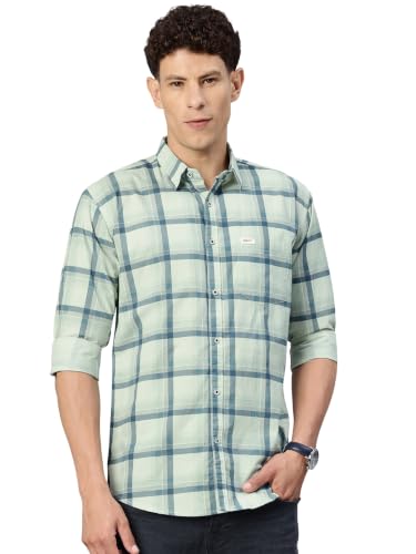 Image of Majestic Man Comfort Slim Fit Pure Cotton Checked Casual Shirt
