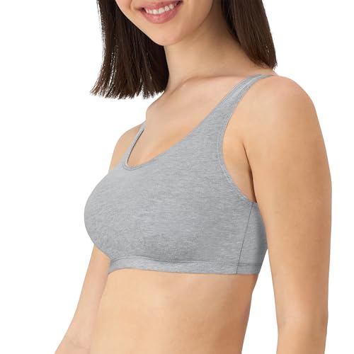 Hanes Women's Racerback Cotton T-Back Bralette (3 Pack)